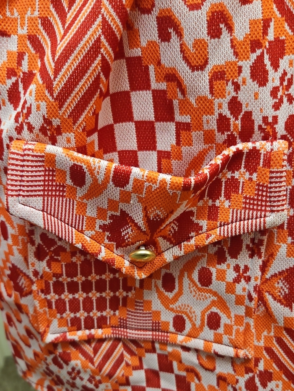 Vtg 70s Belted Blazer Jacket Rhapsody by Glazier Geometric Opt Art Top - Picture 6 of 11